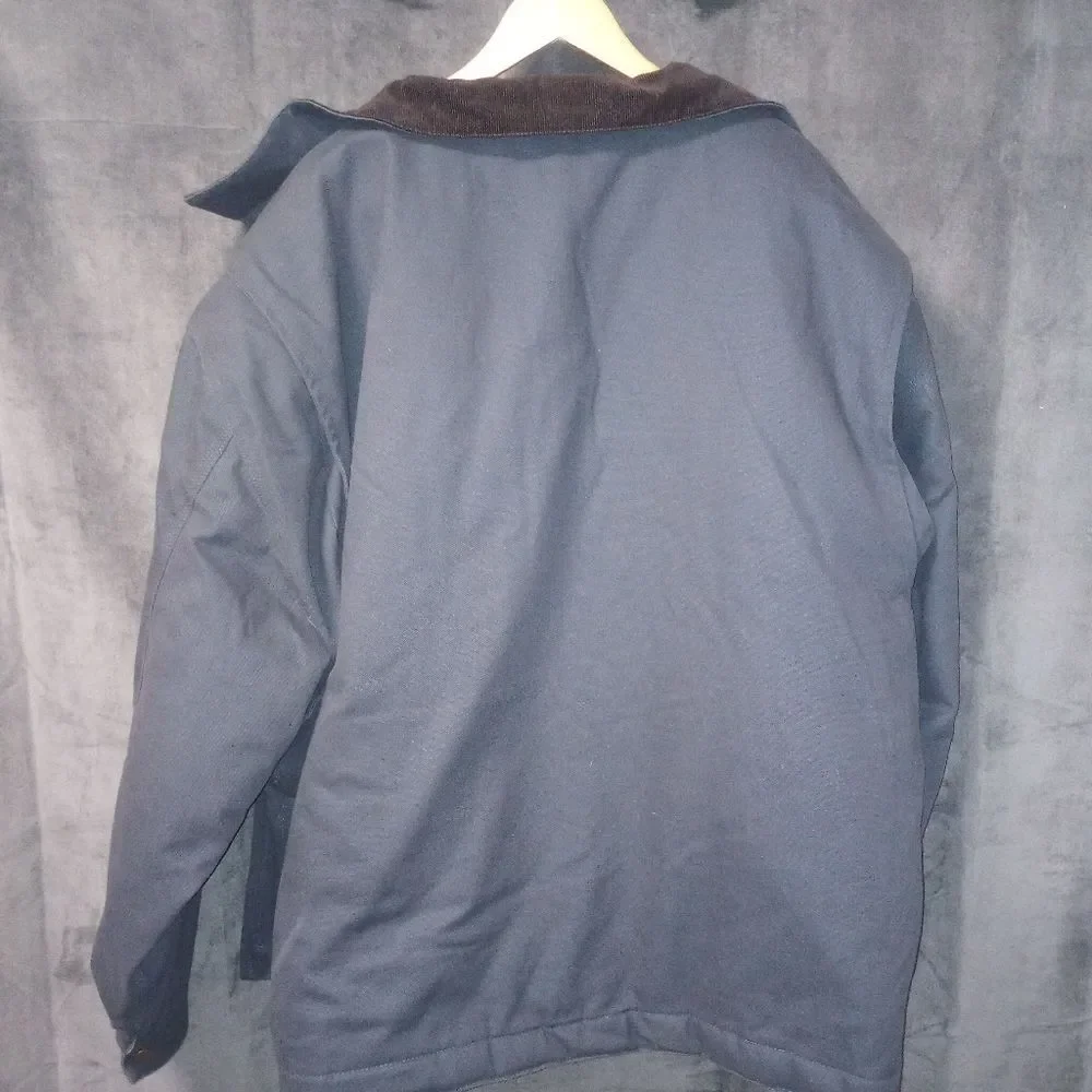 Dunbrooke Navy Blue Mountaineer Chore Jacket Size 4X EUC P2P 33 In Length 31 In